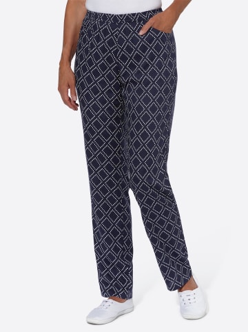 WITT WEIDEN Schlupfhose in marine-weiß-bedruckt