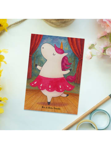 Mr. & Mrs. Panda Fotokarte Einhorn Ballerina Design ohne Spruch in Weiß