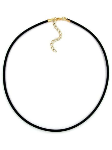 Gallay Kette 3mm Vollgummikette Naturkautschuk Verschluss goldfarbig 40cm in schwarz