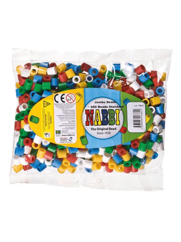 Nabbi Jumbo Beads Bügelperlen Ø 10mm, 600 Stk., Standard Mix - ab 3 Jahren