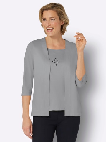 Sieh an! 2-in-1-Shirt in steingrau