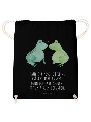Mr. & Mrs. Panda Stoffbeutel Frosch Liebe mit Spruch in Schwarz