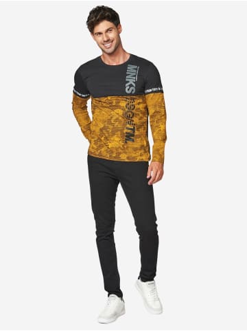 KOROSHI Langarm T-Shirt in gelb