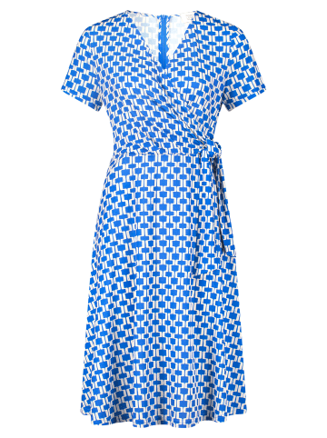 Vera Mont Jerseykleid mit Bindegürtel in Cream/Blue
