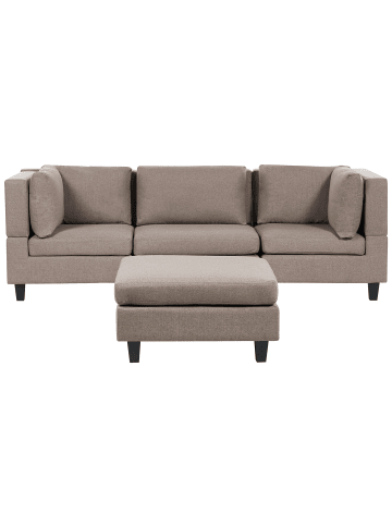 Beliani 4-tlg 3-Sitzer Sofa UNSTAD in Braun/Schwarz