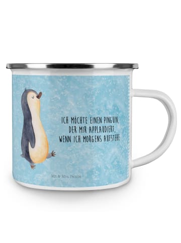 Mr. & Mrs. Panda Tasse Pinguin mHerzieren mit Spruch in Eisblau
