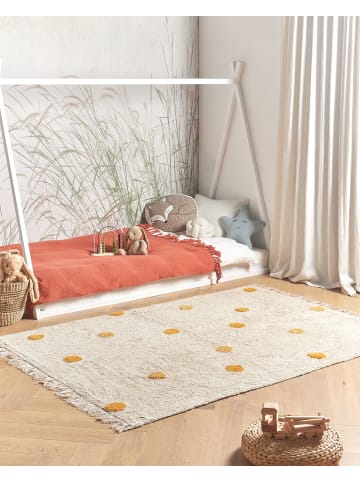 Beliani Kurzflor DARDERE in Beige/Gelb - (W) 140 x (L) 200 cm