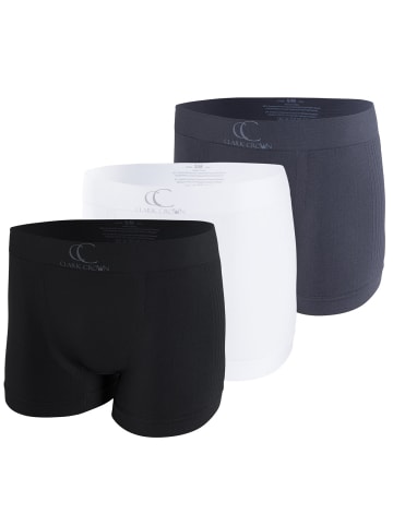 Clark Crown® Boxershorts-Pant 3er Pack Seamless in gemischt-gerippt