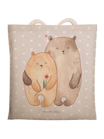 Mr. & Mrs. Panda Beutel Tasche Bären Liebe ohne Spruch in Grau Pastell