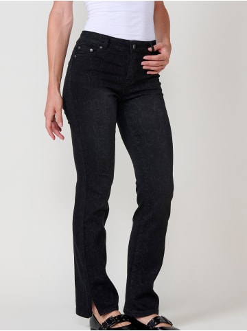 KOROSHI Regular Push-Up-Jeans mit Animal-Print für Damen in SCHWARZER DENIM