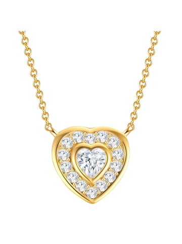 Rafaela Donata Halskette Herz Sterling Silber Zirkonia in gelbgold