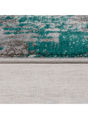 KADIMA DESIGN Kurzflor-Teppich Pflegeleicht DEE Abstrakt Strapazierfähig in Grün-Grau