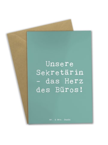 Mr. & Mrs. Panda jubiläumskarte Spruch Sekretärin Herz mit Spruch in Meeresbrise