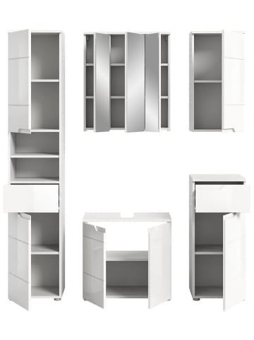 ebuy24 Badmöbelset Solero (5-teilig) Weiß 169 x 34 cm