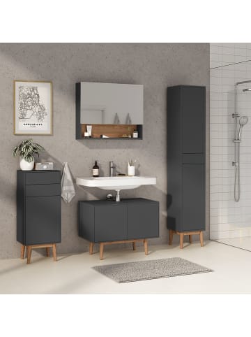 home24 Unterschrank LINDHOLM 2 Schubladen in Matt Grau