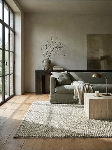 KADIMA DESIGN Flachgewebe-Teppich Handgewebt MEDWAY 65% Wolle Pflegeleicht in Grün