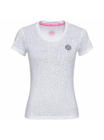 BIDI BADU Anni Burnout Tech Tee - pink in weiß