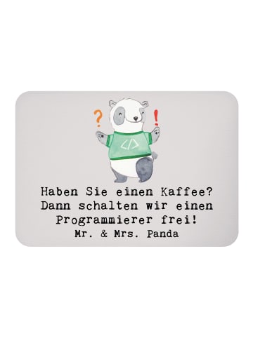 Mr. & Mrs. Panda Kühlschrankmagnet Programmierer Kaffeezeit mit ... in Grau Pastell