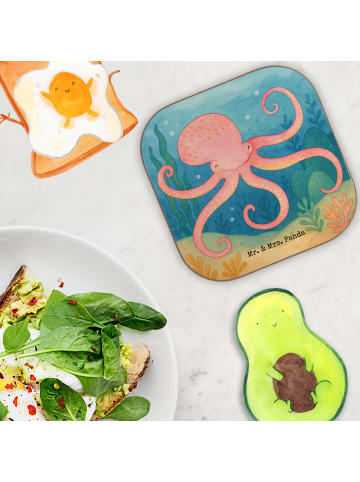 Mr. & Mrs. Panda Tassen Untersetzer Tintenfisch Design ohne Spruch in Weiß