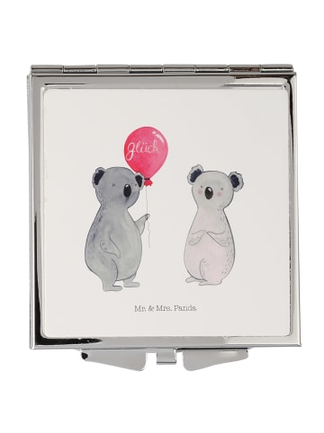Mr. & Mrs. Panda Quadratischer Spiegel Koala Luftballon ohne Spruch in Weiß