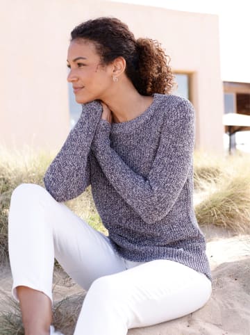 WITT WEIDEN Rundhals-Pullover in feige-marine-meliert