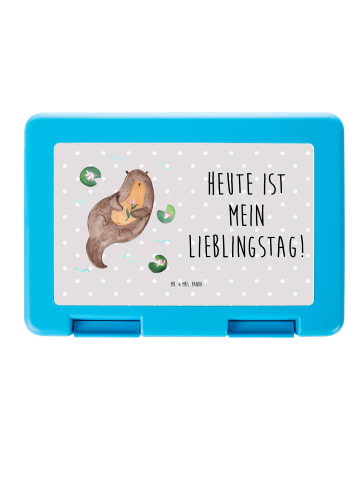 Mr. & Mrs. Panda Brotdose Otter Seerose mit Spruch in Grau Pastell
