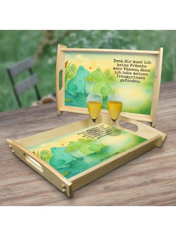 Mr. & Mrs. Panda Sofa Tablett Frosch Liebe Design mit Spruch in Weiß