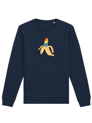 wat? Apparel Sweatshirt Rainbow Banana in Dunkelblau