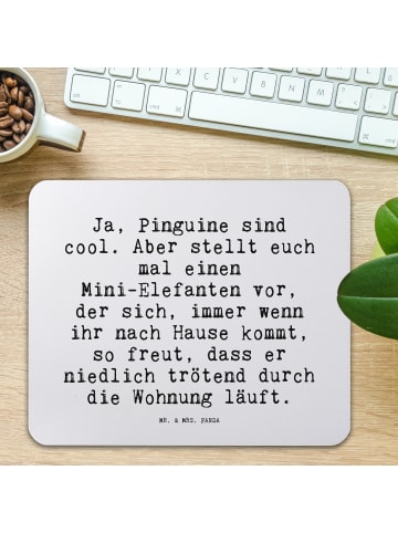Mr. & Mrs. Panda Mouse Pad Ja, Pinguine sind cool.... mit Spruch in Aquarellblau