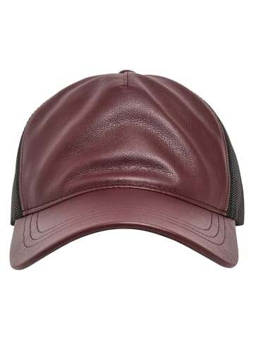 Flexfit Flexfit Unisex Synthetic Leather Trucker in maroon/blk