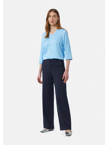 comma Bluse langarm in Blau