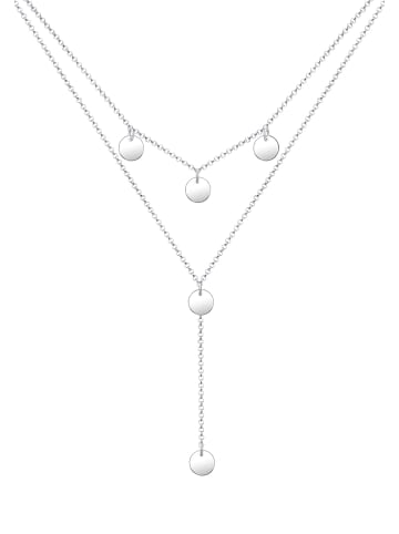 Elli Halskette 925 Sterling Silber Geo, Plättchen in Silber