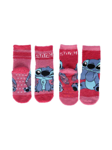 Lilo & Stitch Socken – Flauschige, niedliche Socken im praktischen 2er-Pack in rosa