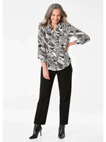 GOLDNER Bluse Bluse in schwarz / cremeweiß / gemustert