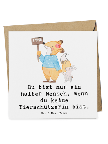 Mr. & Mrs. Panda Deluxe Karte Tierschützerin Herz mit Spruch in Weiß