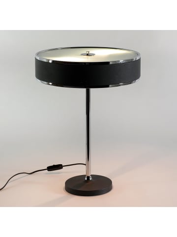 Licht-Erlebnisse Tischlampe Ø 35 x (H)47 cm in Graphit Weiß Chrom