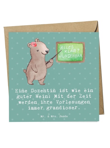 Mr. & Mrs. Panda Klappkarte Dozentin Genuss mit Spruch in Meeresbrise