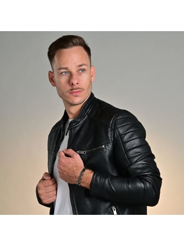 Adeliás Herren Armband – Gliederarmband aus Edelstahl 21 cm in silber