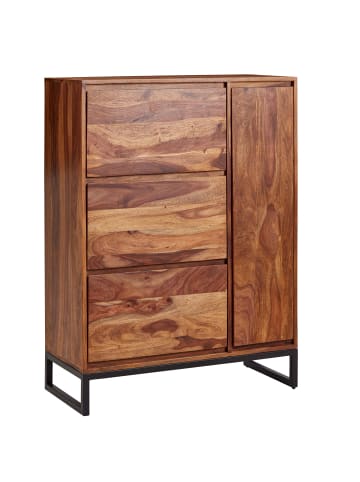 KADIMA DESIGN Schuhschrank Sheesham Massivholz, 88x40x120 cm, Stilvolles Design