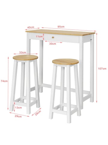SoBuy Essgruppe in Reinweiß - (W) 40 x (H) 107 x (L) 95 cm