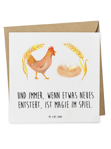 Mr. & Mrs. Panda Grußkarte Huhn Stolz mit Spruch in Weiß