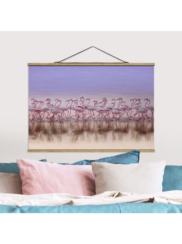 WALLART Stoffbild mit Posterleisten - Flamingo Party in Rosa