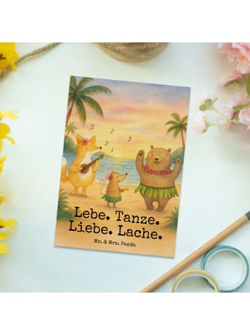 Mr. & Mrs. Panda Ansichtskarte Waldtiere Aloha Design mit Spruch in Weiß