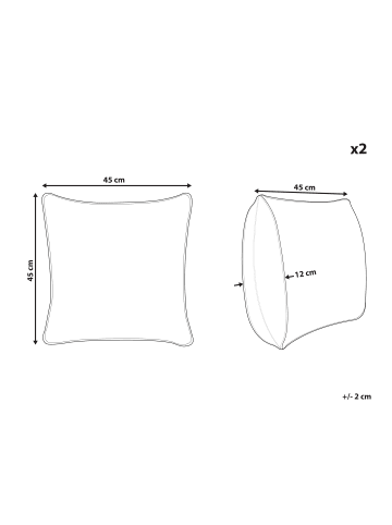 Beliani 2er-Set Dekokissen TAMNINE in Grün/Weiß