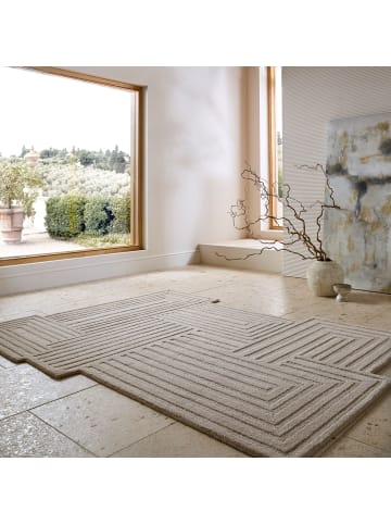 KADIMA DESIGN Wollteppich Zen Shaped Geometrisch, Wohnzimmer in Natur