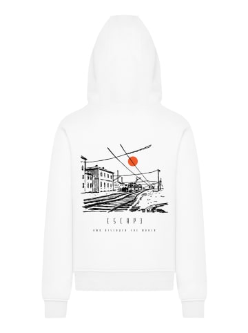F4NT4STIC Hoodie Escape Discover the World Town Train Station in weiß
