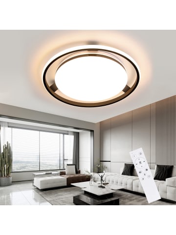 ZMH Deckenleuchte LED in schwarz rund Metall 42W dimmbar Schlafzimmerlampe Ø44cm