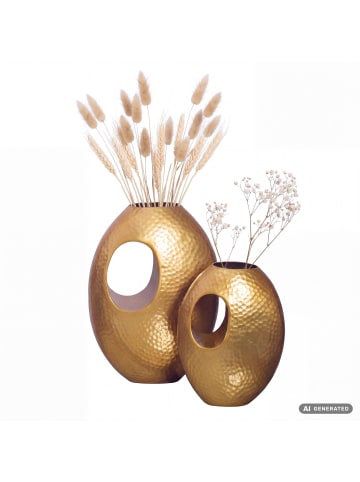 FineBuy Vase in Gold / Aluminium / 29x17x39
