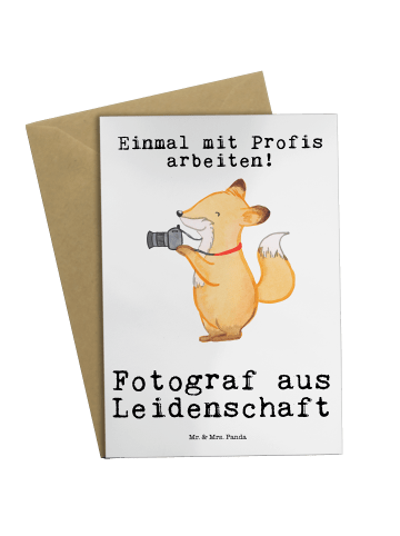 Mr. & Mrs. Panda Grußkarte Fotograf Leidenschaft mit Spruch in Weiß