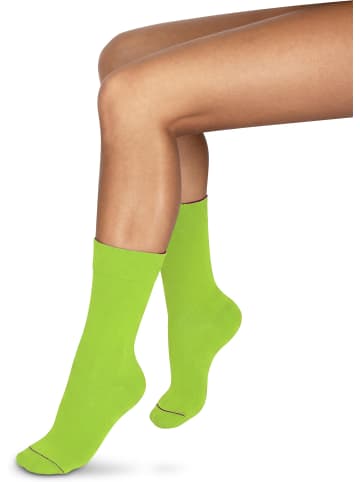 normani 1 Paar Socken Bi-Color in Limette/Beere